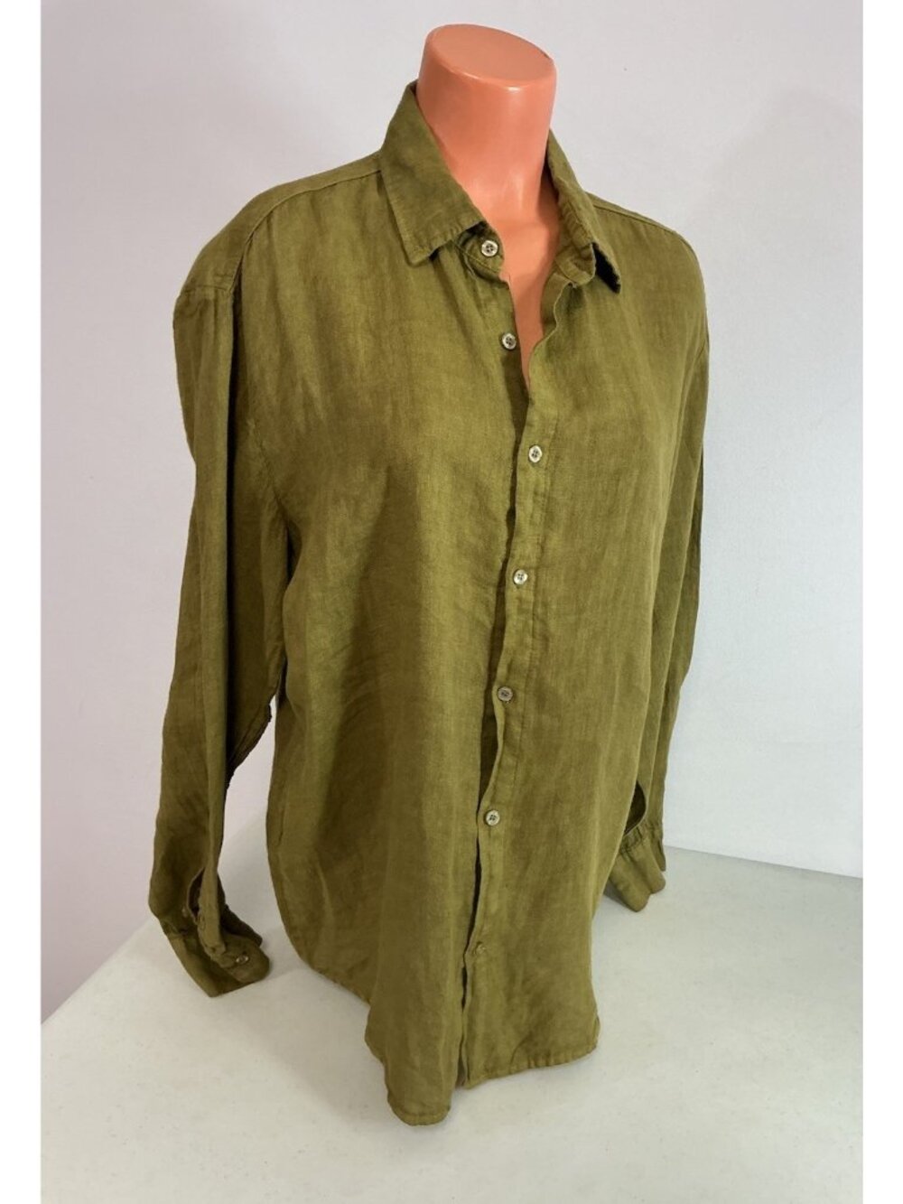 Focus Linen Shirt Made in Italy Womens Large